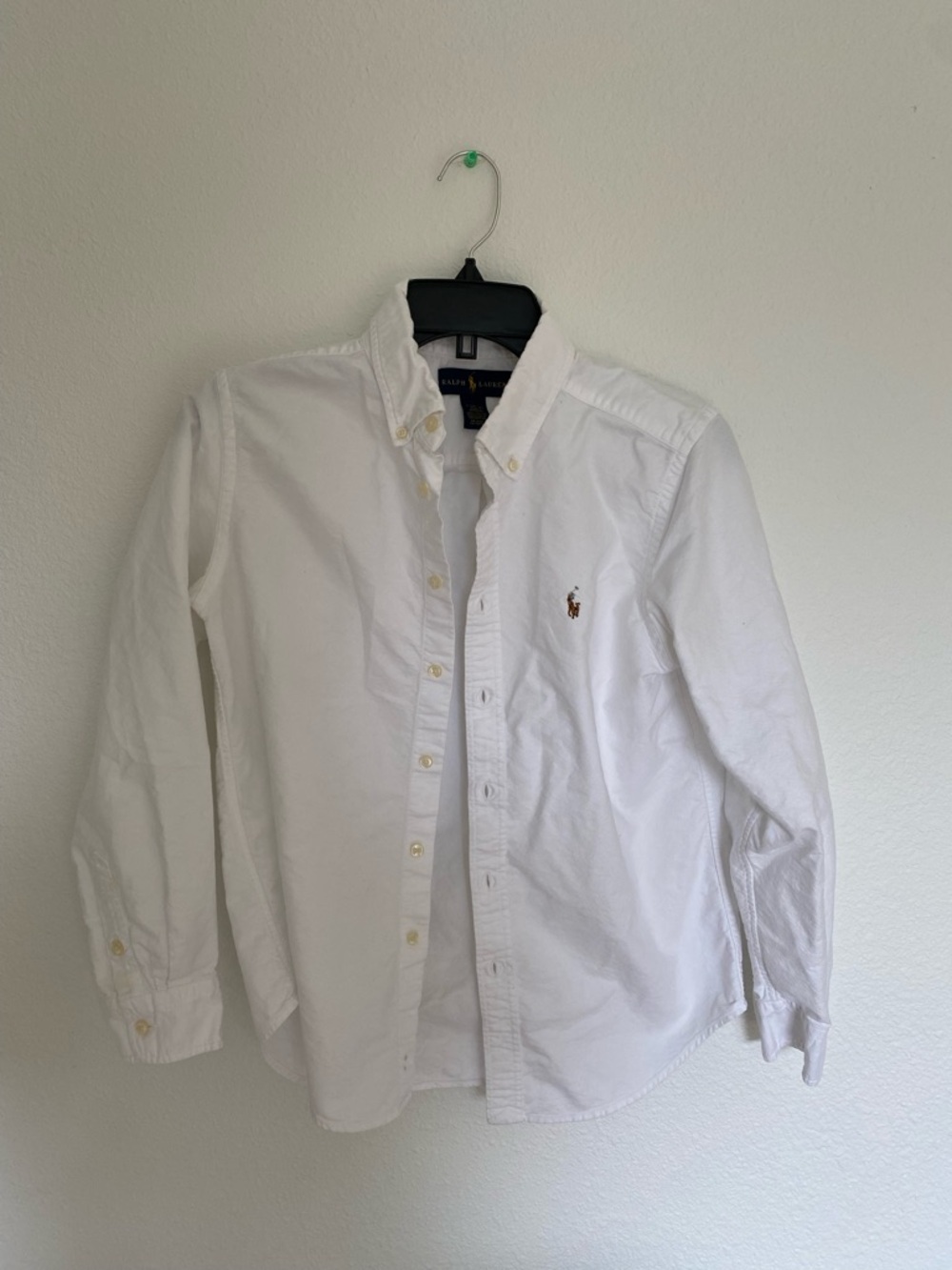 Ralph Lauren White Long-Sleeve Button-Down Oxford Shirt